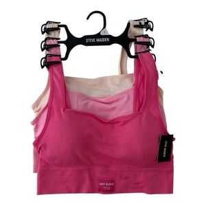Steve Madden Support Bras 3 Shades Of Pink Feminine Coquette Spring Size L